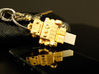 Gold USB Robot Drive, "Bling Bob" 3d printed keychain