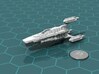 G'jhekk Battleship 3d printed Render of the model, with a virtual quarter for scale.