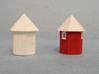  3 pack N scale Santa Fe Hexagonal Phone booth   3d printed Right side showing cleaned, painted model..