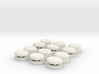Set of 12 Oval Bunker / Pill Box 3d printed 
