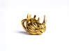 Rhino Pendant - Head  3d printed 3D Print in polished Brass