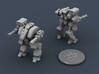 Terran Assault Walker 3d printed Renders of the model, plus a virtual quarter for scale.