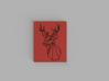 Stags Head Wall Art 3d printed Black, Red