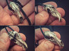 Bear Skull pendant, 4cm 3d printed RAW Silver. Slightly polished by hand