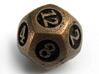 Overstuffed d12 3d printed In antique bronze glossy and inked