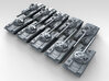1/700 Russian T-64A Mod.1969 MBT x10 3d printed 3d render showing product detail