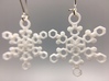 Crystal Snowflake Earrings 3d printed Pair of "Crystal" Snowflake Earrings in White Strong & Flexible Polished
