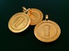 Mario Coin Pendant/Keychain 3d printed Polished Gold Steel