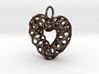 Mesh Heart  Pendant in Steel 3d printed 