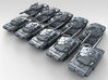 1/700 British Army FV4030/4 Challenger 1 MBT x10 3d printed 3d render showing product detail