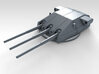 1/400 DKM Scharnhorst Turrets 28cm (11") 1943 3d printed Render showing Bruno  turret detail