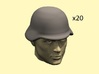 28mm WW2 German Helmets (smaller) 3d printed 