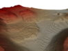 Mars Map: Light Outcrops in False Red 3d printed 
