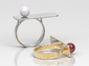 Anniversary ring with Pearl - RS000100091 3d printed 