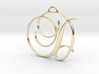 Elegant Script Monogram D Pendant Charm 3d printed 