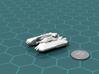 Badakh Battleship 3d printed Render of the model, with a virtual quarter for scale.