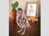 Bird wire frame model (with eyes) 3d printed 