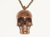 Human skull pendant - 30 mm 3d printed Raw bronze pendant on chain