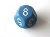 D10 5-fold Sphere Dice 3d printed In Winter Blue Strong and Flexible (the colors on the numbers were manually added)