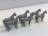 4 pack HO scale horses with harnesses 3d printed Example showing primed horses