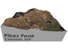 Pikes Peak Map, Colorado: 4" 3d printed 