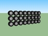 Tractor Trailer Wheels & Tires V2 - 24 Pack 3d printed 