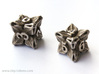 Floral Dice – D6 Gaming die 3d printed Plain stainless steel