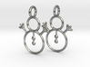 Snowman earrings (precious metals) 3d printed 