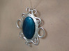 Oval stone pendant 3d printed Being worn