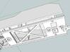 C4 Tender Body 003 HOe 3d printed C4 Tender body - view from below showing tender tank interior strengthening, cutaway chassis for strength and bogie / bemo coupling mounting points. Screw fixing points are provided inside the tender body to screw the body and frame together.