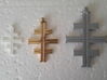 Gea's Cross 3d printed White Plastic, Gold Plate, Alumide