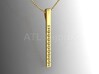 Pendant Bar with Geometric Pyramids 3d printed Gold bar pendant