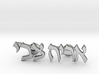 Hebrew Name Cufflinks - "Aryeh Tzvi" 3d printed 