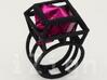 ring06 18 3d printed Black Strong &amp; Flexible dressed up with a pink wrapper (not included)