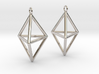 Pyramid triangle earrings type 3 3d printed 