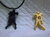 Spike The Zombie Pendant 3d printed Black Strong & Flexible and Polished Gold Steel versions.