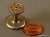 Gear Wax Seal 3d printed Gear wax seal - this is what Shapeways will send you, penny for scale