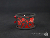 Set of 2 small tealight holders with Hearts  3d printed The photo shows a print made of black strong and flexible incl. red lacing.