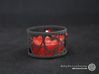 Set of 2 small tealight holders with Hearts  3d printed The photo shows a print made of black strong and flexible incl. red lacing.