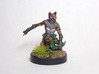 Tabaxi Rogue (Male) 3d printed Painted with acrylic paints and mounted on a  custom 1 inch base.