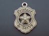 Police Badge Pet Tag / Pendant / Key Fob 3d printed Shown in plain stainless steel finish
