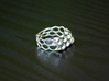Double Hex Ring, Tapered, Size 8 3d printed Polished Silver