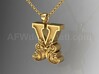 Scroll Letter X – Initial Letter Pendant 3d printed X Scroll Letter Yellow Gold