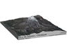Pico de Orizaba / Citlaltépetl Map: 6" 3d printed 