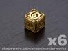 Steampunk 6d6 Set 3d printed Gold Plated Glossy