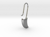 Drop earring large (KB4b) 3d printed Raw silver has an antique look