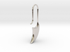 Medium size drop earring(KB3a) 3d printed Rhodium plated is a highly polished durable surface finish of bright white tone 