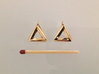 Penrose Triangle - Earrings (17mm | 1x mirrored) 3d printed Polished Brass