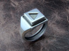 Play Button Ring 3d printed This material is Polished Silver , Patinated with bleach