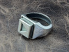 Play Button Ring 3d printed This material is Polished Silver , Patinated with bleach